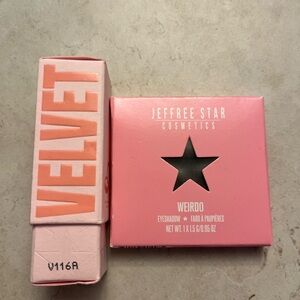 Jeffree Star Eyeshadow in Weirdo and Velvet Trap lipstick in Grave Digger